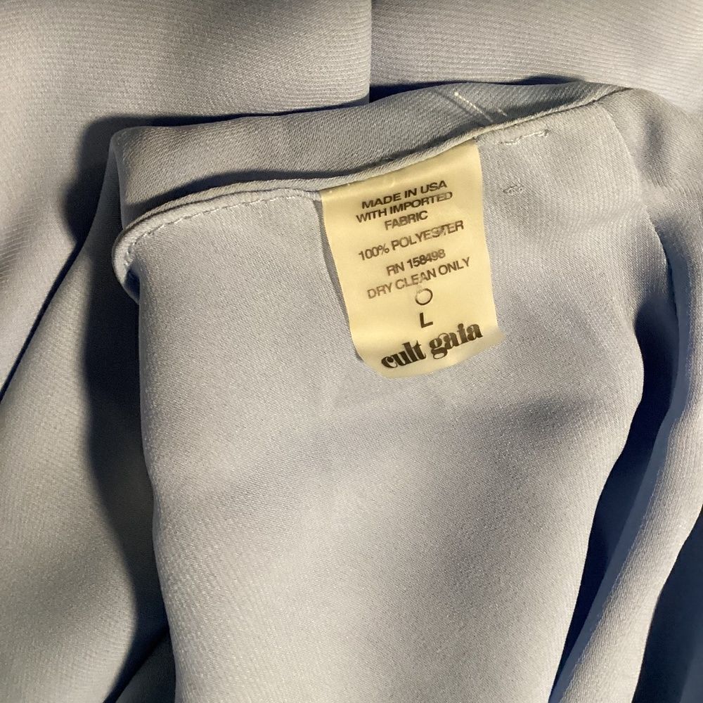 Cult Gaia Giselle Blue Tie Hem Stretch Silk Slip  Midi Dress Size L‎ - Picture 14 of 16